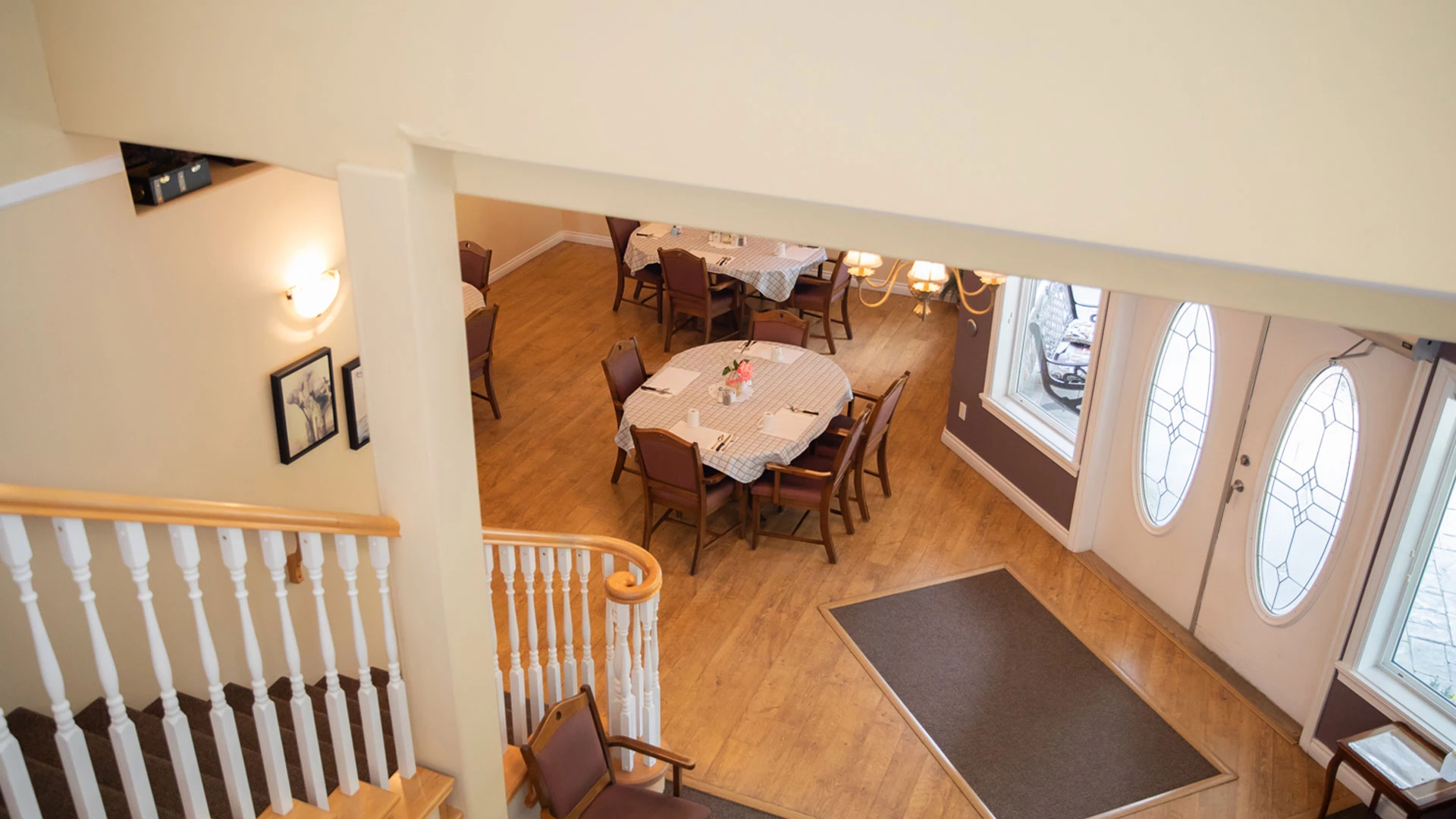 staircase leading to the dining area